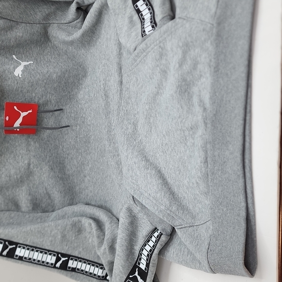 PUMA GREY SWEATSHIRT WITH HOODIE, UNISEX, MEDIUM SIZE - Picture 4 of 11